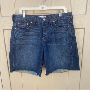 NWOT! Madewell High-Rise long Button Fly Denim Shorts. Size 30